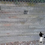 Before Picture of Retaining Wall Pressure washing a retaining wall