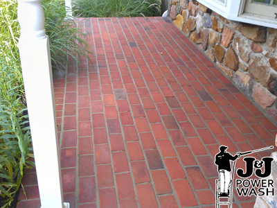Brick Porch Cleaned