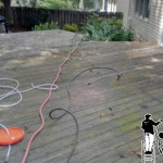 Wood Deck Before Powerwashing Elkins Park Powerwashing