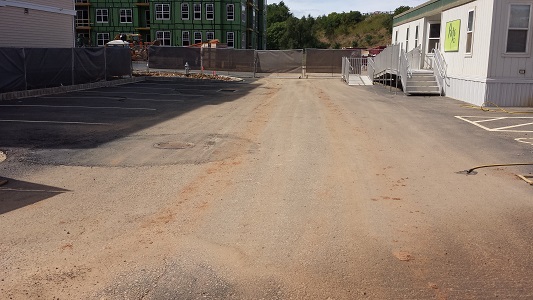 parking lot before pressure washing parking lot before pressure washing